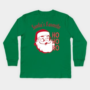 Santa's favorite ho ho ho Kids Long Sleeve T-Shirt